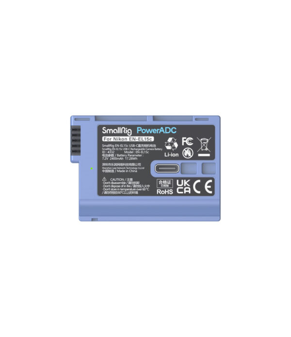 SmallRig EN-EL15c USB-C Battery03 Batería USB-C SmallRig EN-EL 15c (2400 mAh, azul)