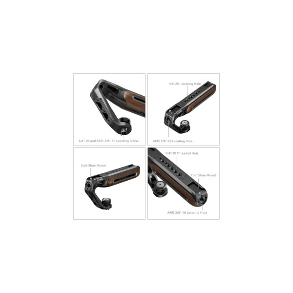 SmallRig Top Handle with Two-in-One Locating Screw 525209 SmallRig Wooden Top Handle 5252