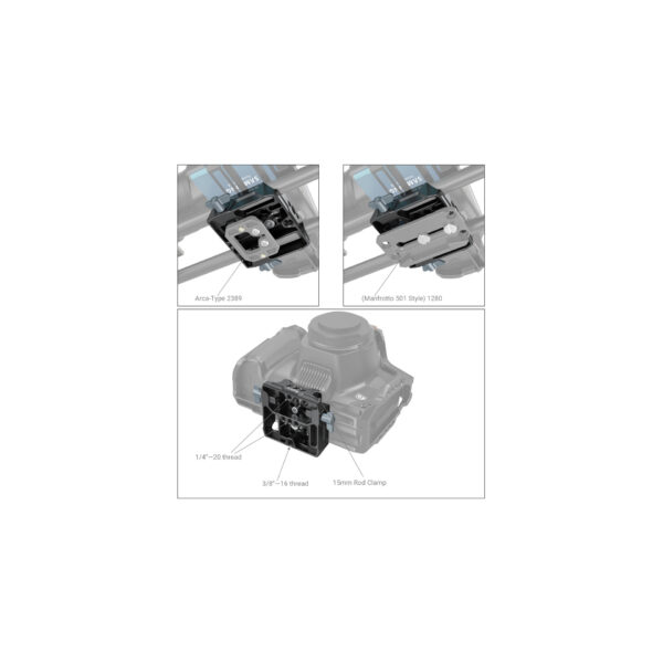 SmallRig Universal LWS Bottom Mount Plate with Dual 15mm Rod05 SmallRig Placa universal LWS para varilla de 15mm 3357