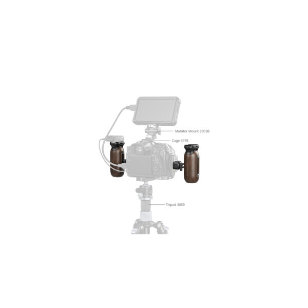 SmallRig Wooden Side Handle with NATO Clamp 523908 SmallRig Asa lateral con Abrazadera NATO 5239