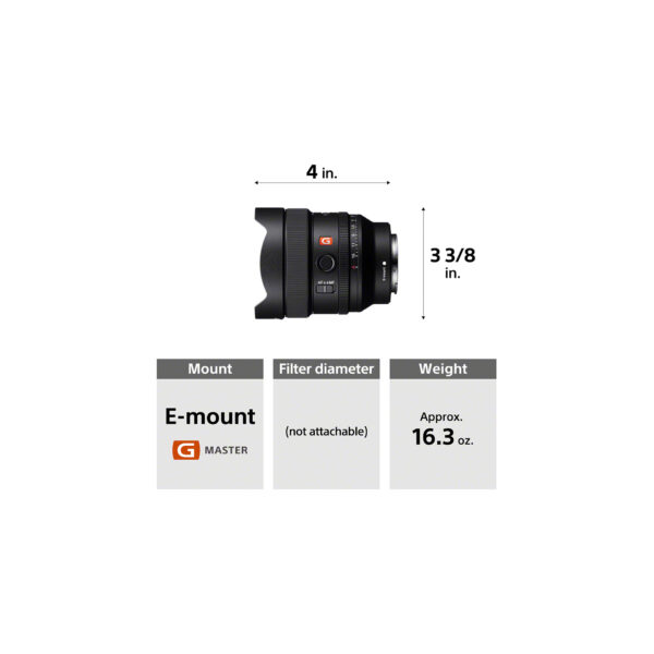 Sony 14mm f 1.8 GM14 Sony 14 mm f/1,8 GM